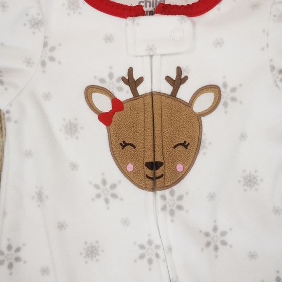 ❄️ Raindeer Fleece Full zip Sleeper; 3-6 Months - Picture 2 of 6